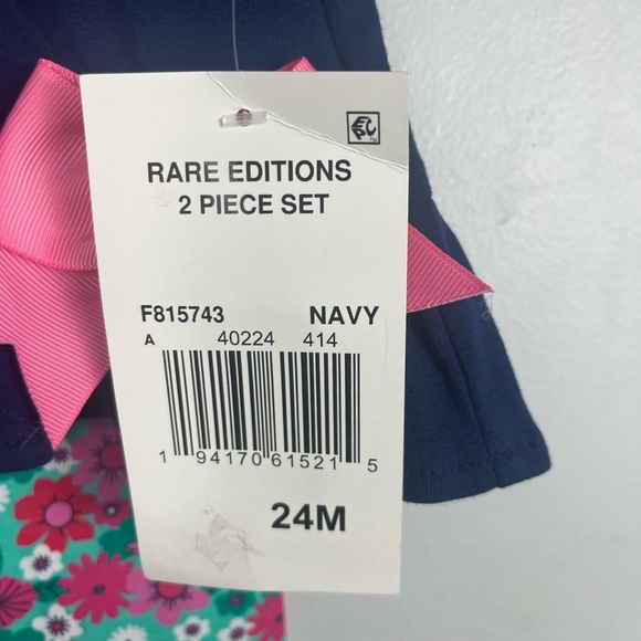 Rare editions Baby 3/4Sleeve Elephant-Applique Top & Floral Print Leggings Set - Picture 3 of 4